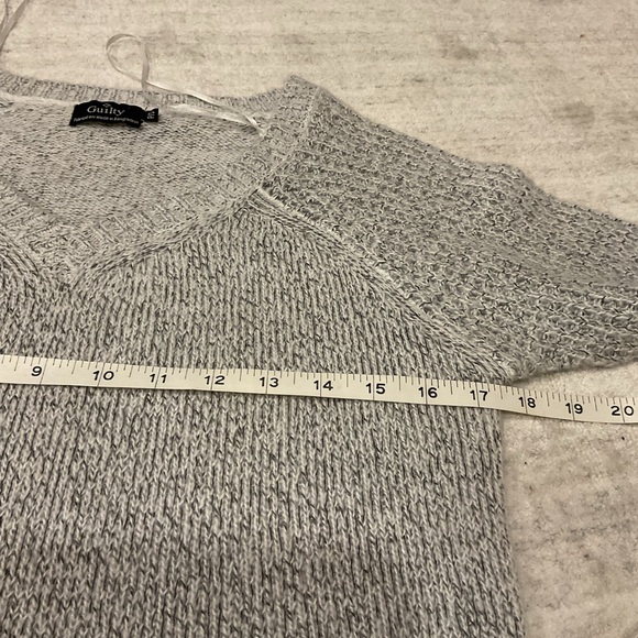 GUILTY The Softest Gray V-neck with banded curved hem. - Picture 6 of 8